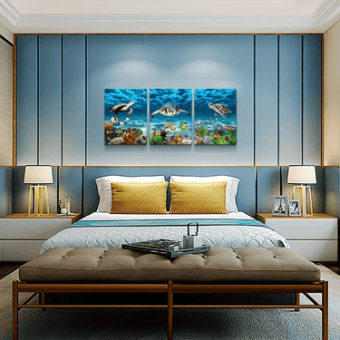 Underwater Ocean Life Canvas Art Set - 3 Pieces - InspiredGrabs.com